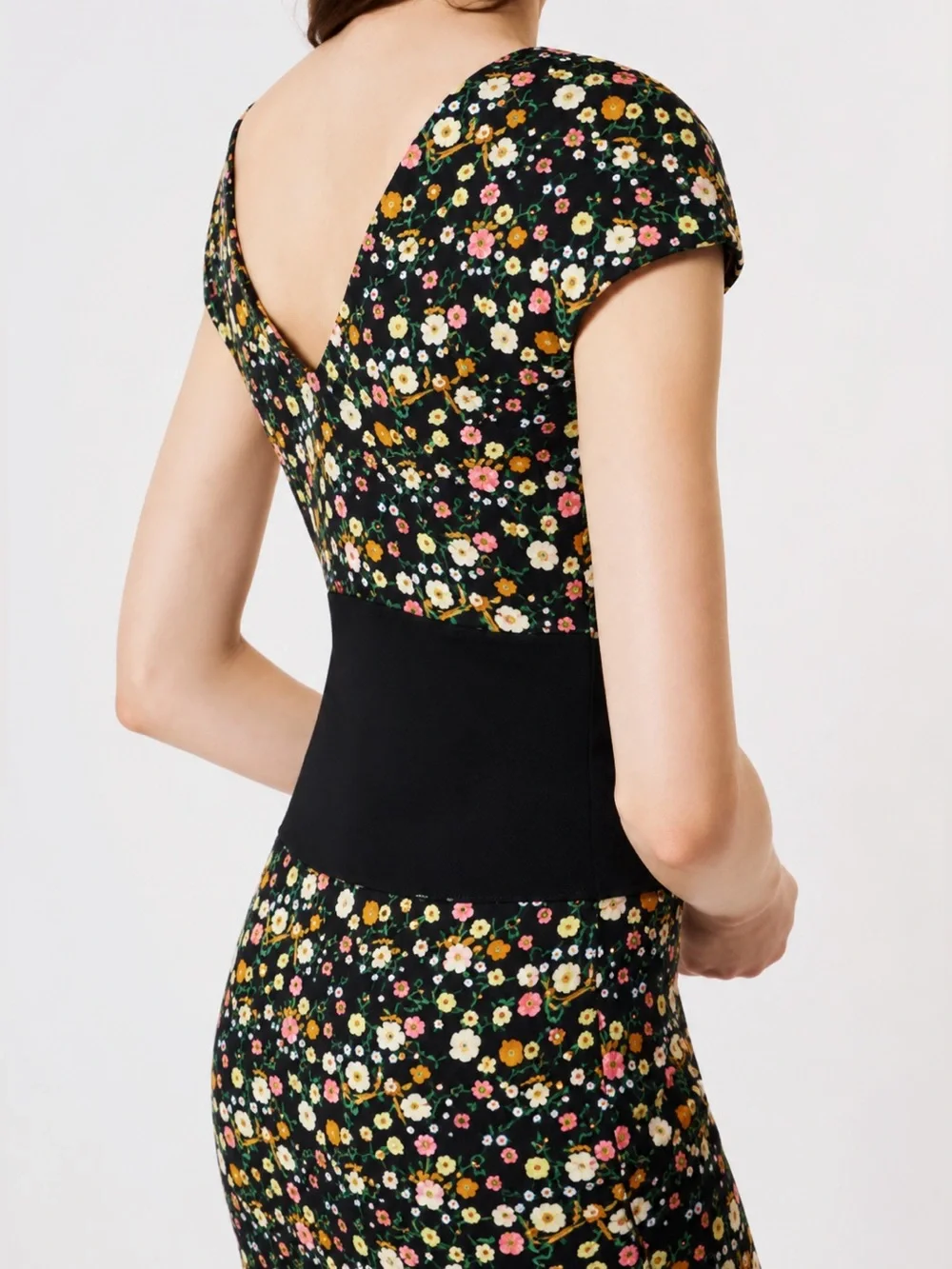 Tory Burch Juillet Vilette Ditsy Floral Midi Stretch Casual Dress Size Medium
